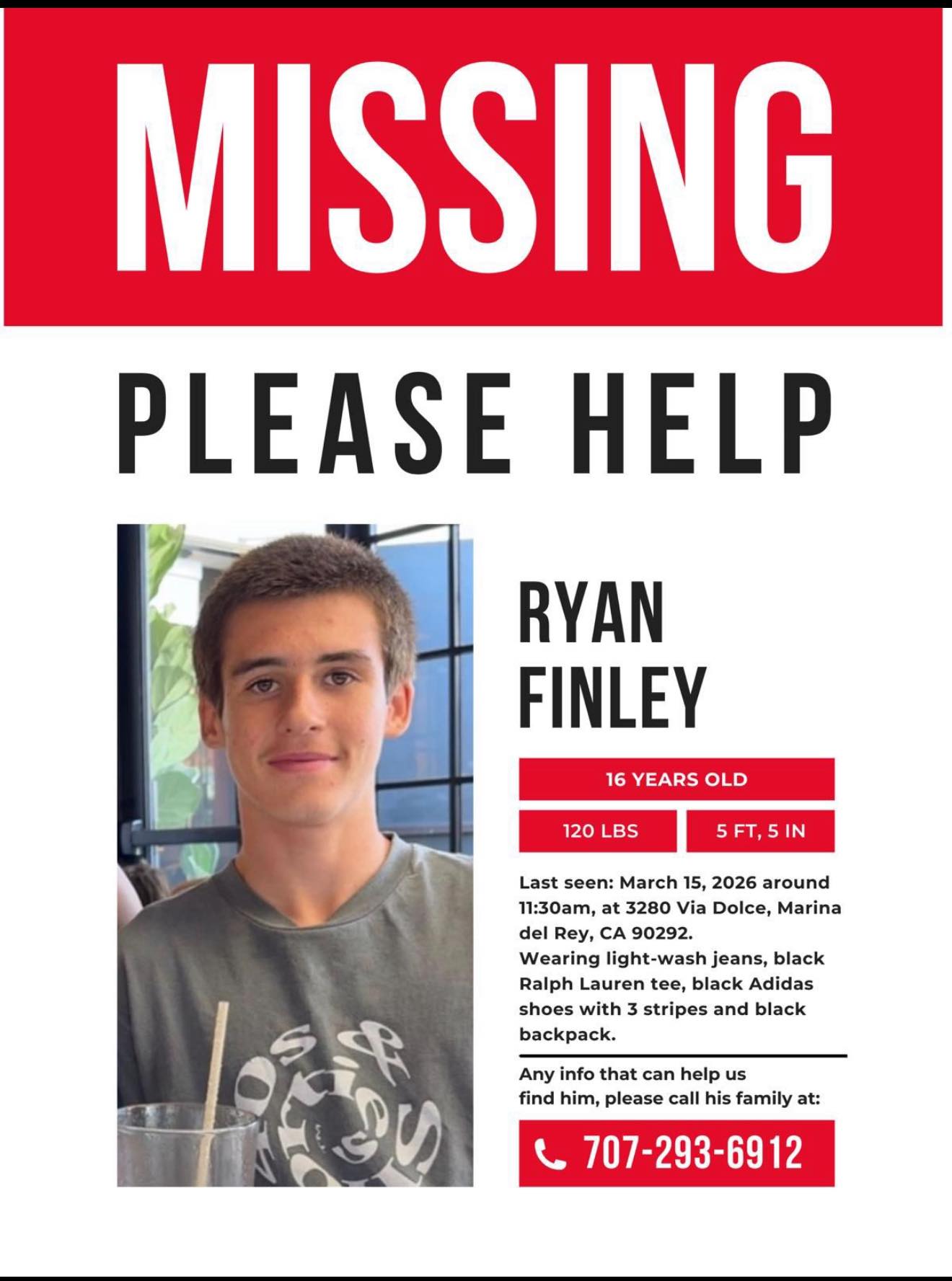 Ryan Finley Missing Person Marina del Rey, CA Silver Alert: PLEASE HELP FIND RYAN FINLEY 🚨